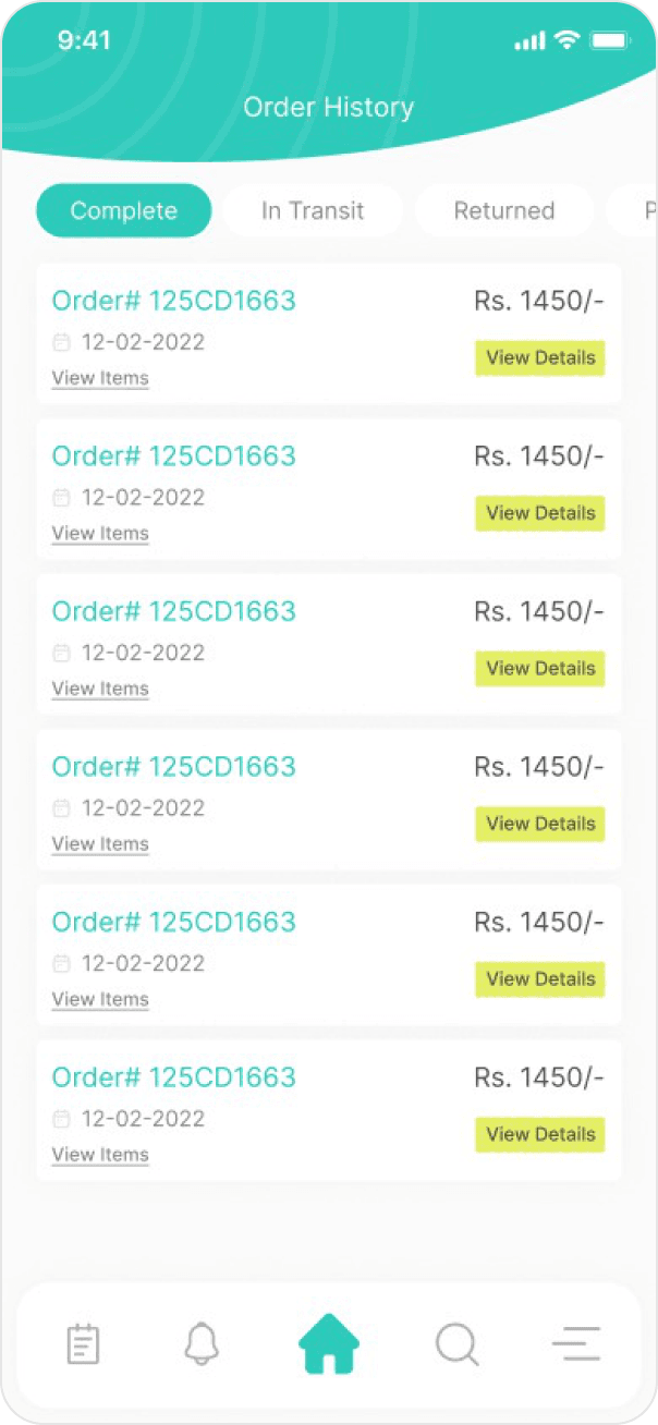 Order history