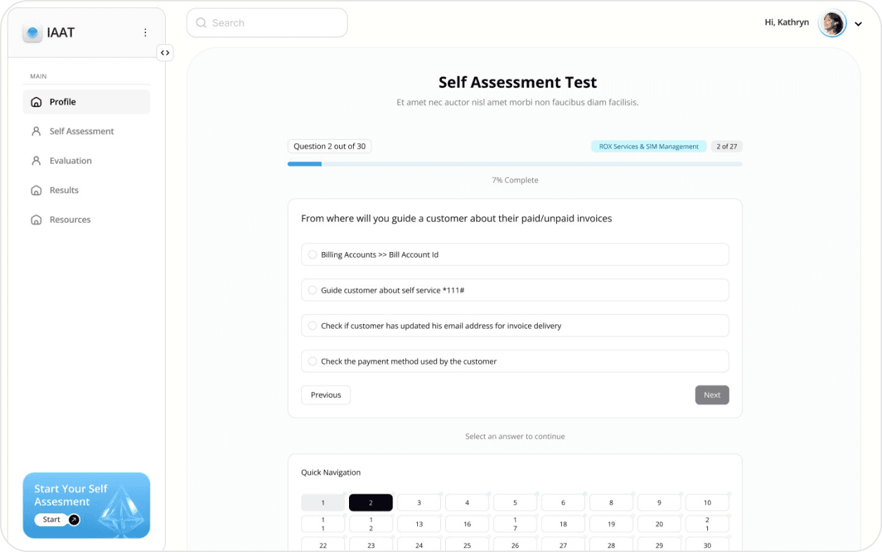 Self assessment test