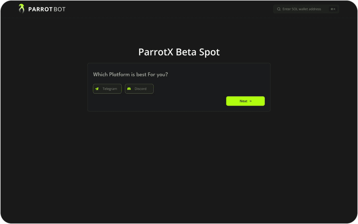 Beta sign up