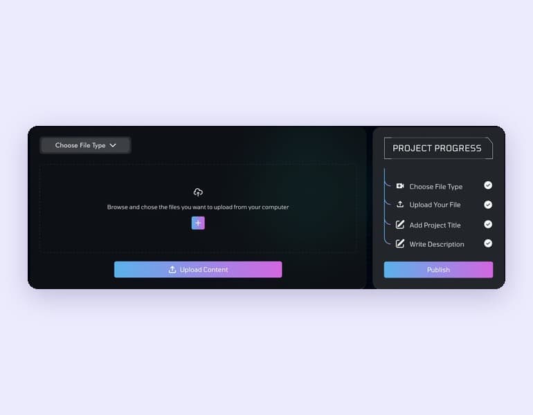 Upload and portfolio