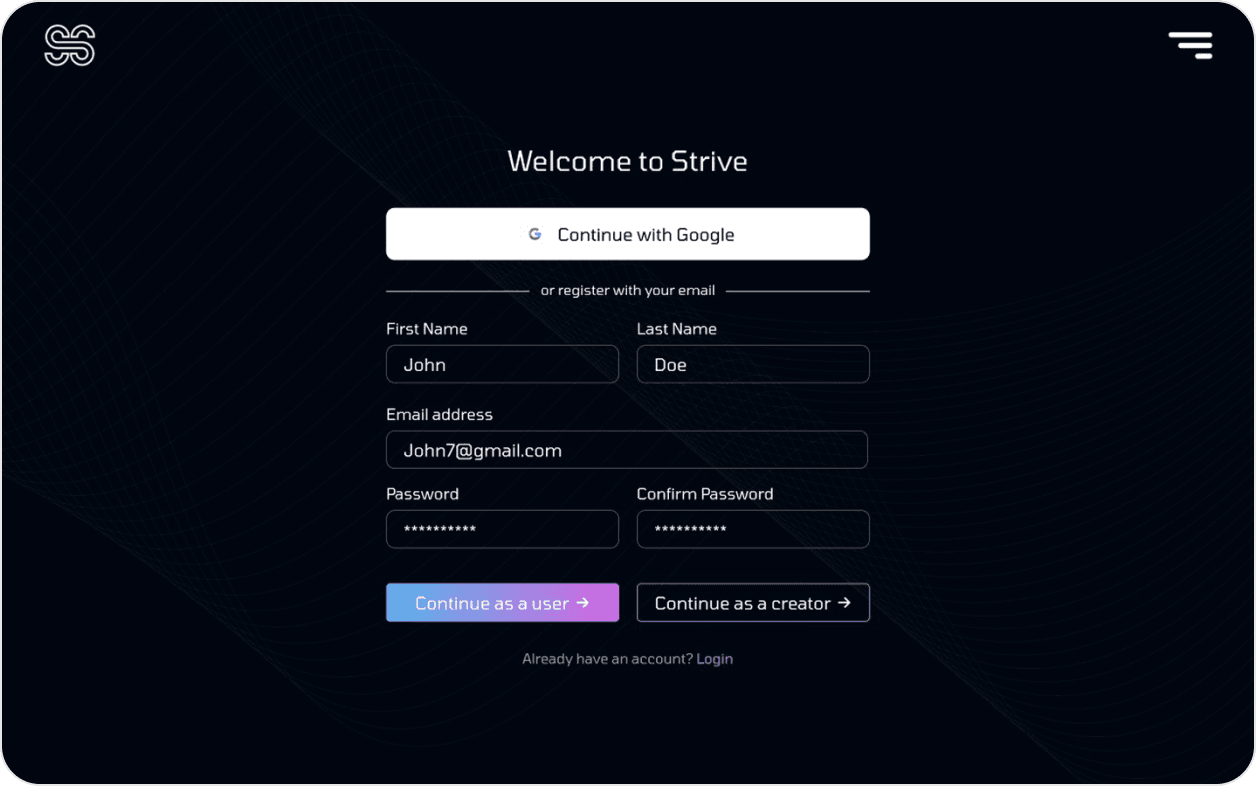 Sign up