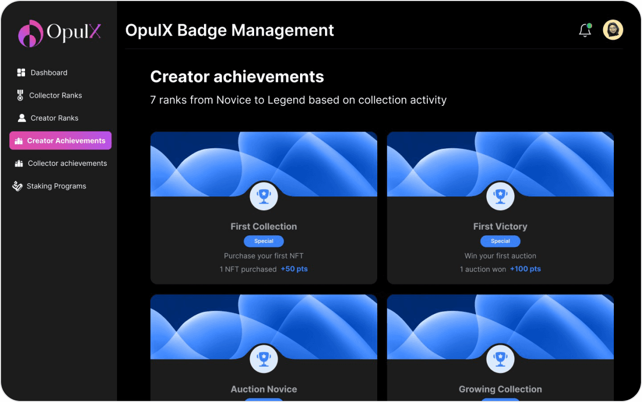 Creator achievements
